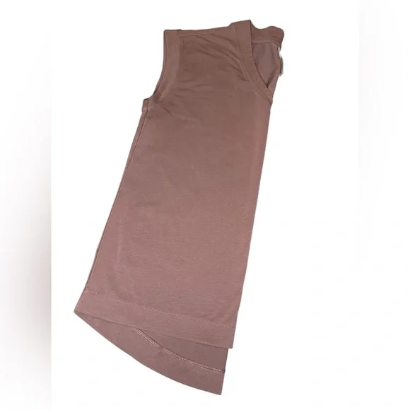 Athleta V-Neck Tank Brown Women’s XS Droptail Hem Summer Casual Athleisure Soft - Picture 5 of 7